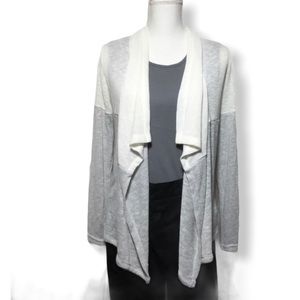 White and gray cardigan Eddie Bauer